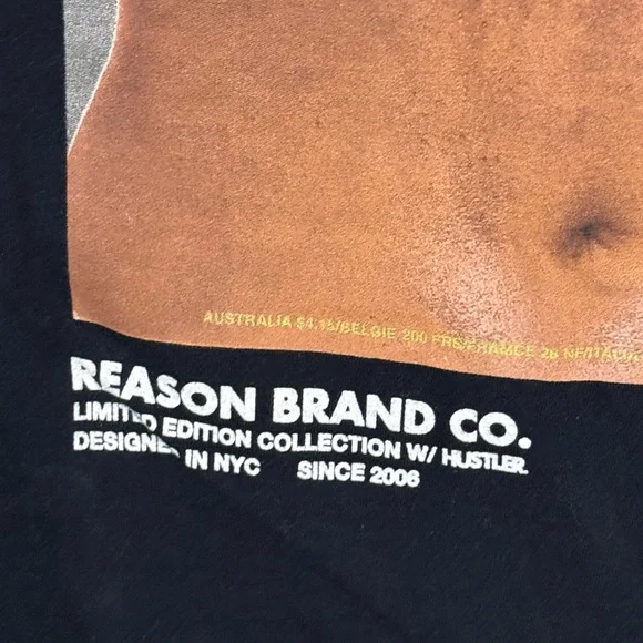 Retro Limited High End Reason HUSTLER Cover Black Graphic T-Shirt Men’s S - Picture 5 of 5
